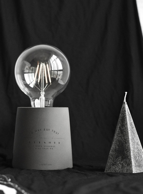 oroliving原创北欧极简混凝土水泥台灯led灯泡装饰卧室氛围灯礼物