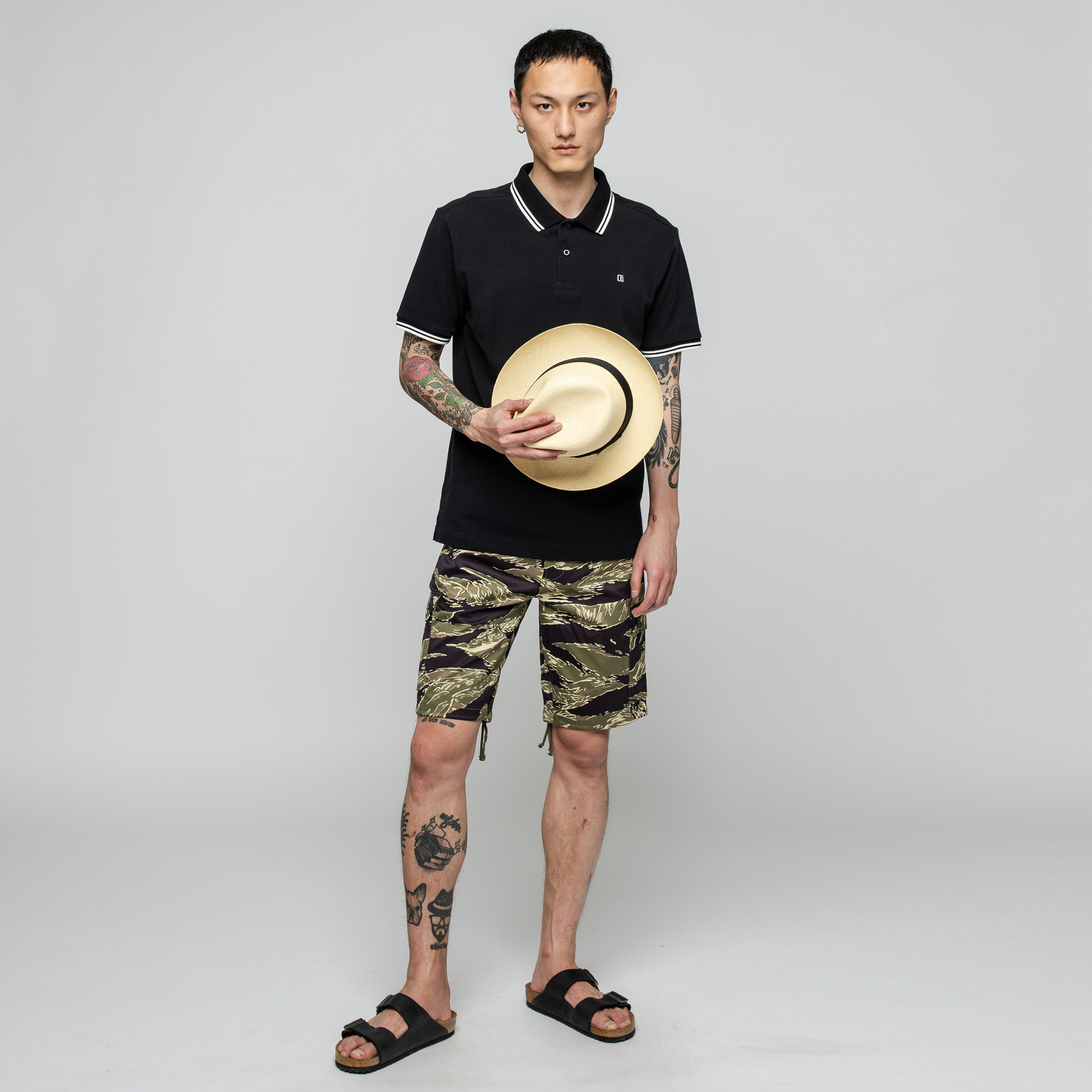 捭和（BAI-HE DENIM）越战虎纹迷彩 JWD银虎 军事虎斑 多袋短裤