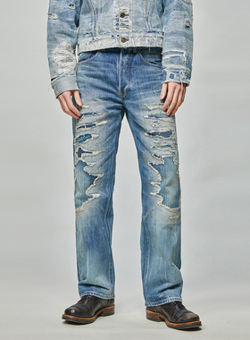 【年底清货】矿工 糜烂刺子 破坏做旧水洗 牛仔裤