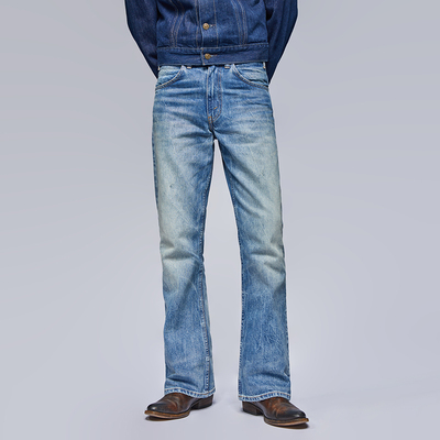 UNSOLUTE 双子646 R3闪电洗 元年复刻 嬉皮士 喇叭裤 牛仔裤