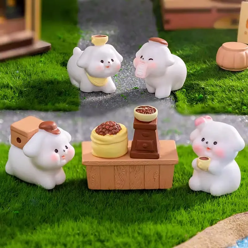 可爱打工小狗摆件树脂小动物田园造景创意手工桌面装饰微缩小模型