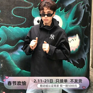 MLB男女同款防风保暖梭织连帽外套3AWJM0551-3AWJB0151-3AWJB0154