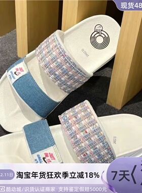 Nike/耐克 女子  休闲小香风牛仔双绑带轻便凉拖鞋    FJ7742-121