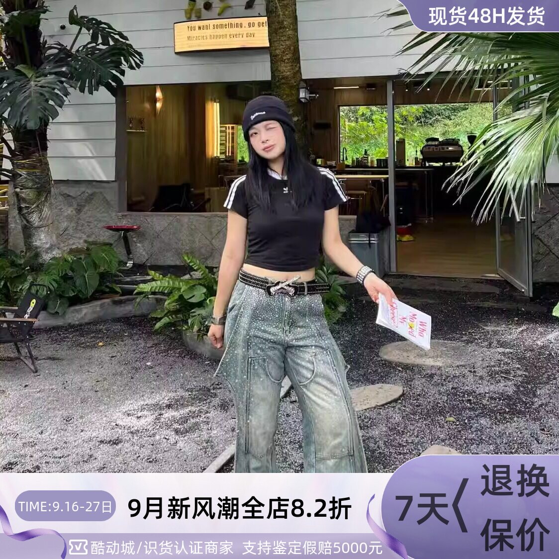 Adidas阿迪达斯三叶草女透气短袖图片