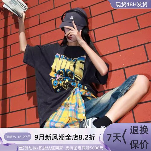 Nike耐克女美式复古半袖短袖T恤