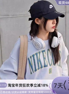 Nike耐克女子圆领运动亲肤保暖宽松长袖套头衫卫衣FD4068-HQ0352