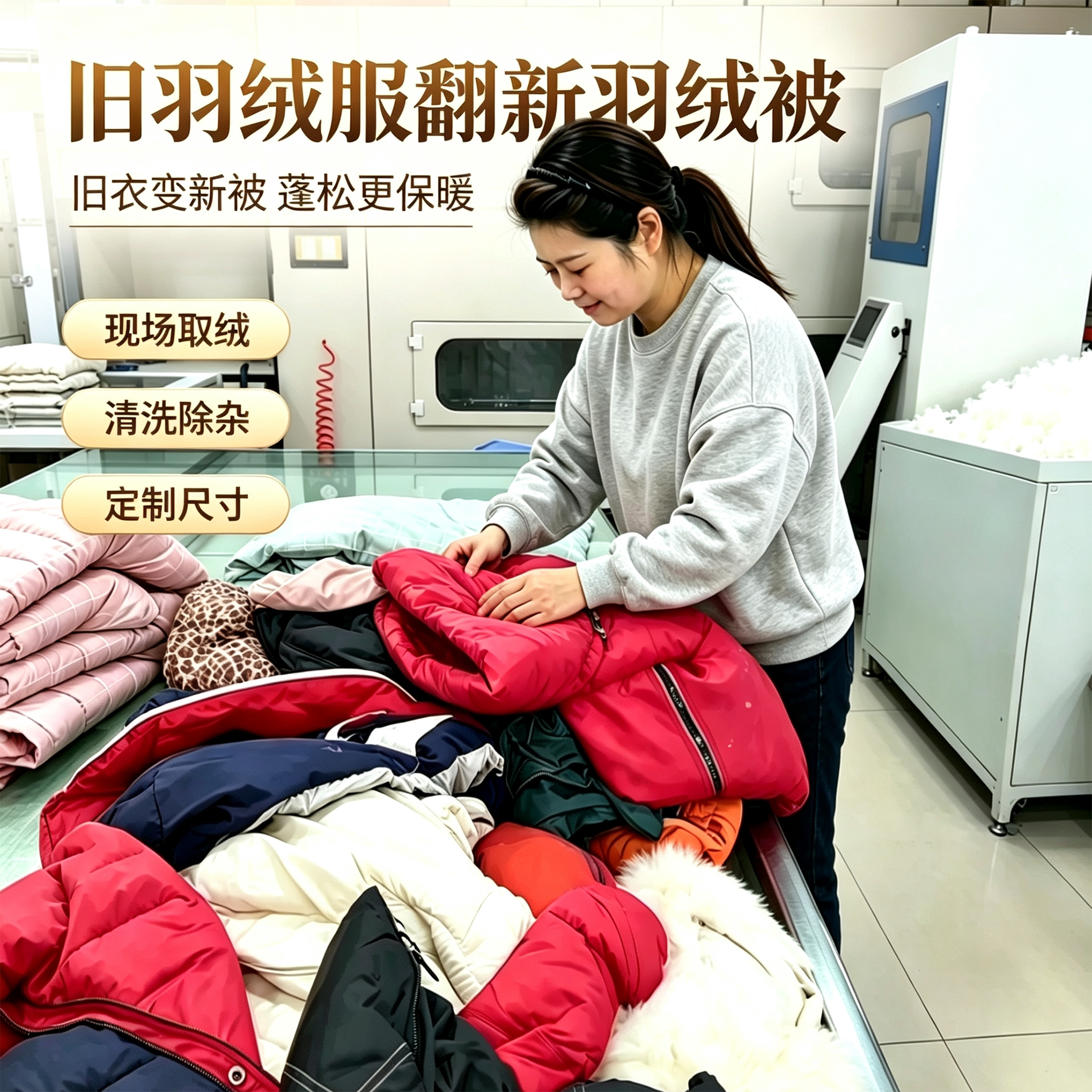 旧羽绒服翻新羽绒被定做学生被子