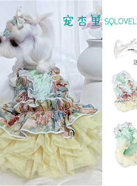 宠杏里洛丽塔重工手作公主裙薄款猫狗衣服超小体玛尔济斯宠物服饰