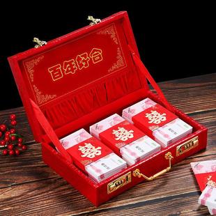 厂家货源婚庆皮箱红色喜庆结婚箱红箱子装 钱送礼皮料官箱陪嫁箱