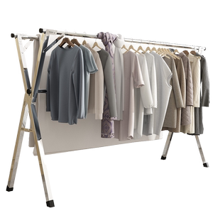 晾衣架落地折叠室内家用阳台室外不锈钢卧室凉伸缩式杆晒被子神器