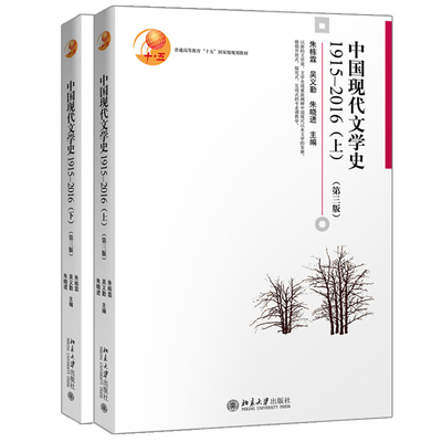 中国现代文学史 1917-2016 第三版 上下册 共2本 朱栋霖 朱晓进 吴义勤 北大社 十五规划教材 资源共享课中国现当代文学配套书