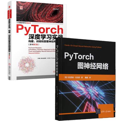 【全2册】PyTorch图经网络+PyTorch深度学习实战 构建训练和署经网络模型 原书第2版