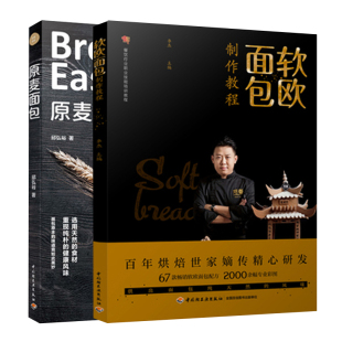 软欧面包制作教程+原麦面包共2本 手工制作面包技巧方法书籍 编织类艺术装饰面包 装饰面包制作方法书 面包制作图书籍
