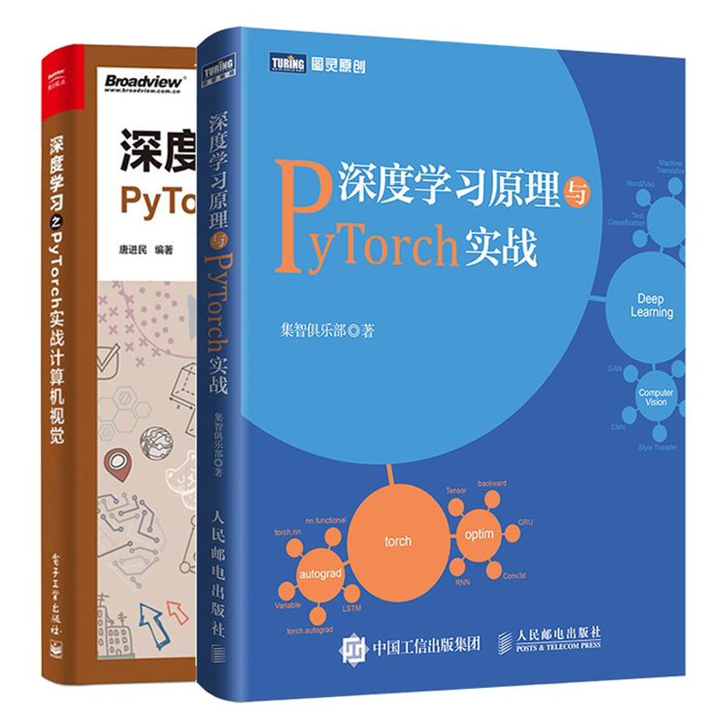 深度学习之PyTorch实战计算机视觉+原理与PyTorch实战 2册 神经网络和循环神经网络实现书 PyTorch基本使用神经网络搭建参考图书籍