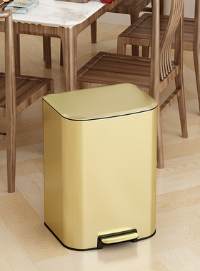 厨房不锈钢垃圾桶家用2025新款脚踏式带盖客厅办公室商用超大容量