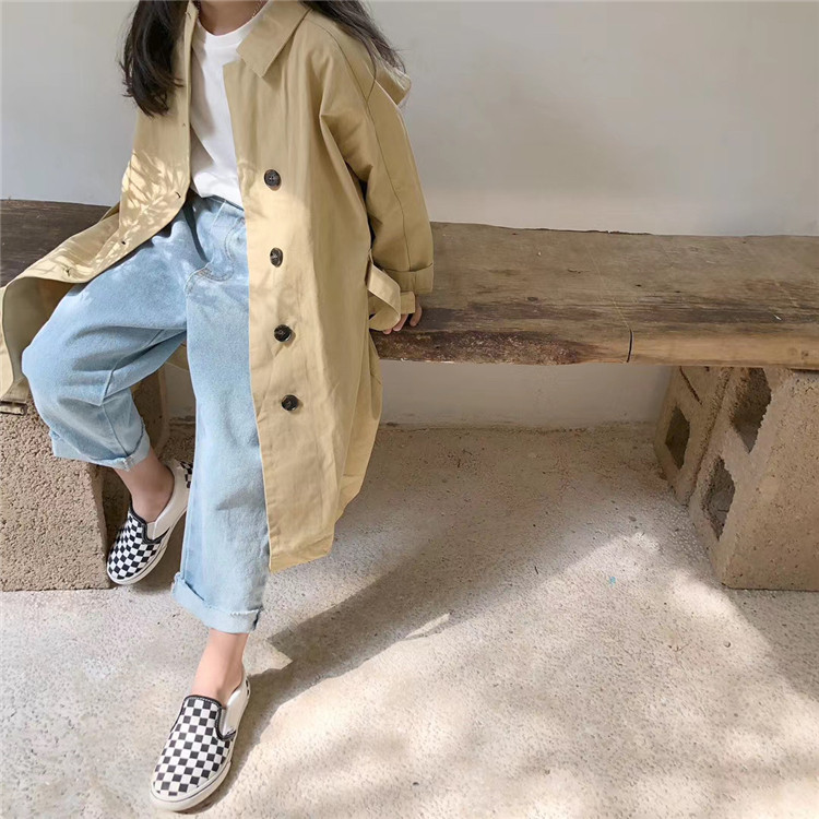 봄과 가을에 남학생과 여학생을 위한 아동용 중간 길이 윈드 브레이커 새로운 한국 스타일 캐주얼 재킷 멋스럽고 다재다능한 트렌디한 아우터