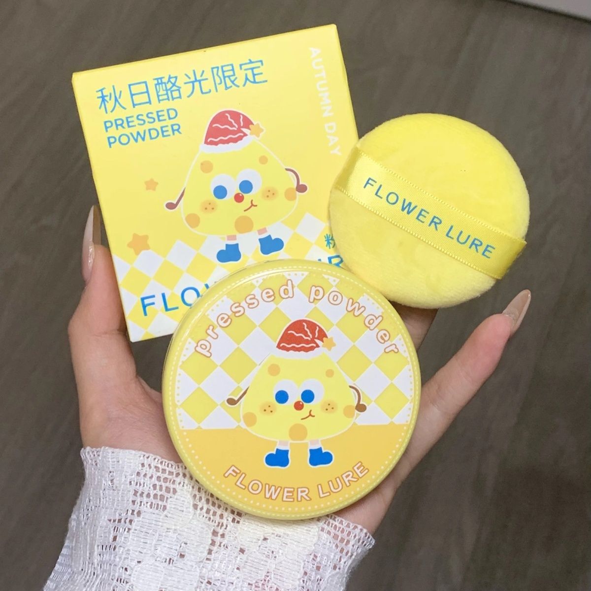 奶酪限定花间颂粉饼定妆粉持久不脱妆磨皮遮瑕控油混油女油皮补妆