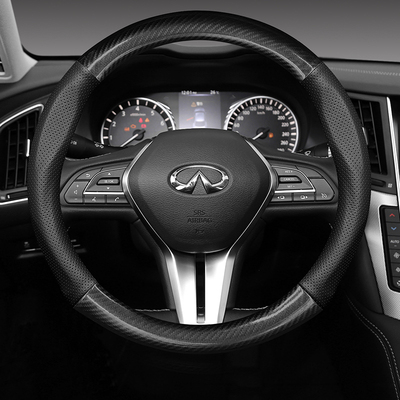 适用于英菲尼迪Q50L QX50 Q70 ESQ QX60 QX70方向盘套碳纤真皮