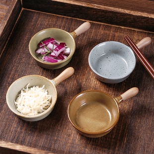 调料调味碟番茄酱油醋碟陶瓷烤肉蘸料碟日式单柄碟商用蘸碟辣椒碟