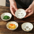 粗陶餐具酱料碟调味调料碟商用烤肉蘸料小菜碟家用碟子辣椒碟 日式