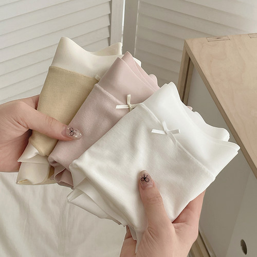 7A抗菌莱卡棉！简约纯色内裤女中腰棉档舒适透气2026年新款无痕边