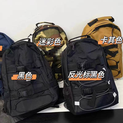 滑板背包工装风抽绳