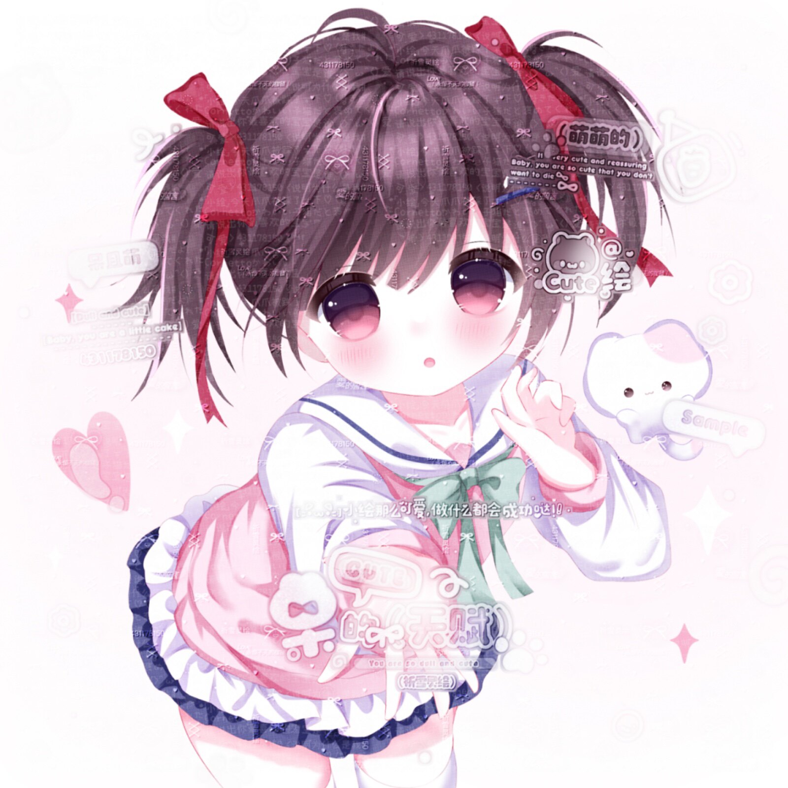 打包26张 热恋期扭蛋梦零1 可爱女生动漫头像原创圈有底纹薄玛