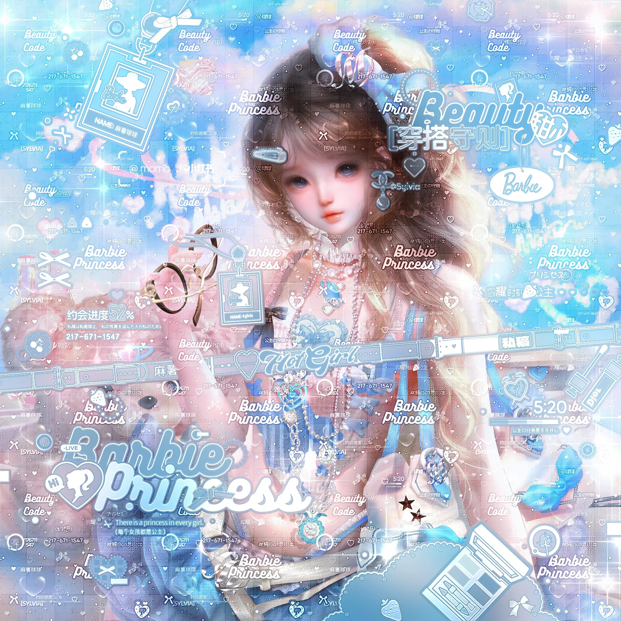 打包30张 美子直购 女生动漫厚涂插画头像扭蛋原创圈 高清无水印