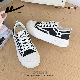 回力软底极简风大头鞋子厚底圆润低帮面包板鞋百搭舒适ins潮女鞋