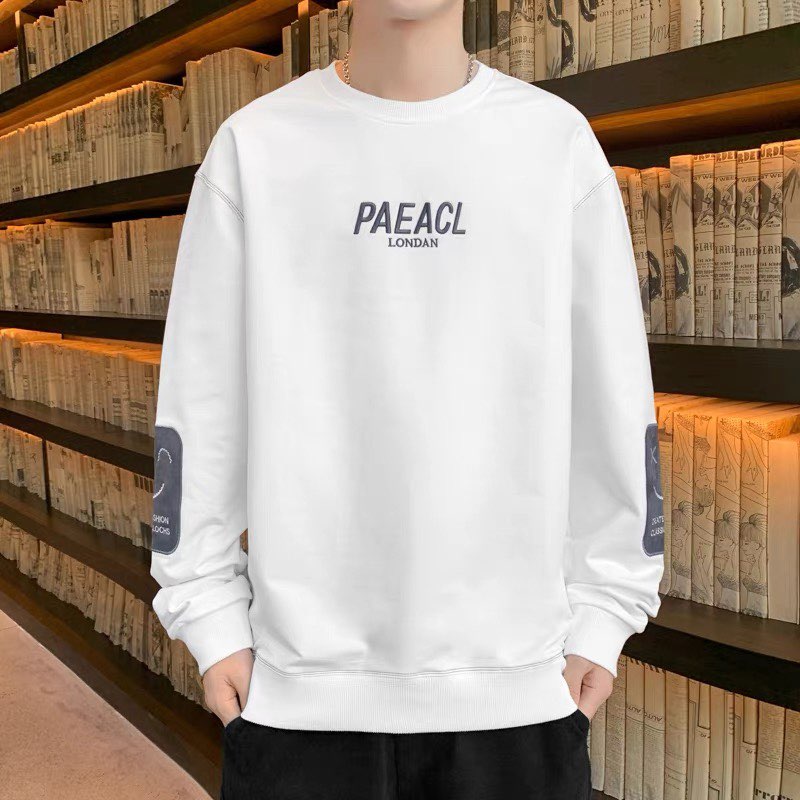 潮牌男装圆领套头卫衣男秋冬款时尚印花休闲上衣服长袖加绒打底衫
