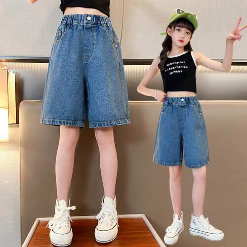 女童夏季牛仔短裤2025新款