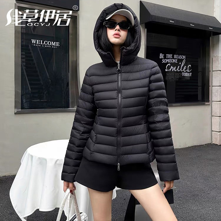 90绒排骨款小蛮腰羽绒服女连帽