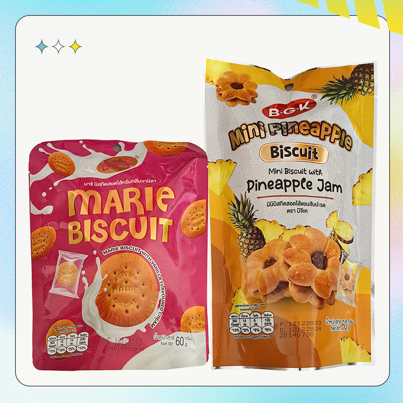 泰国BGK香草奶油凤梨玉米条玛丽饼干办公室下午茶休闲饱腹零食