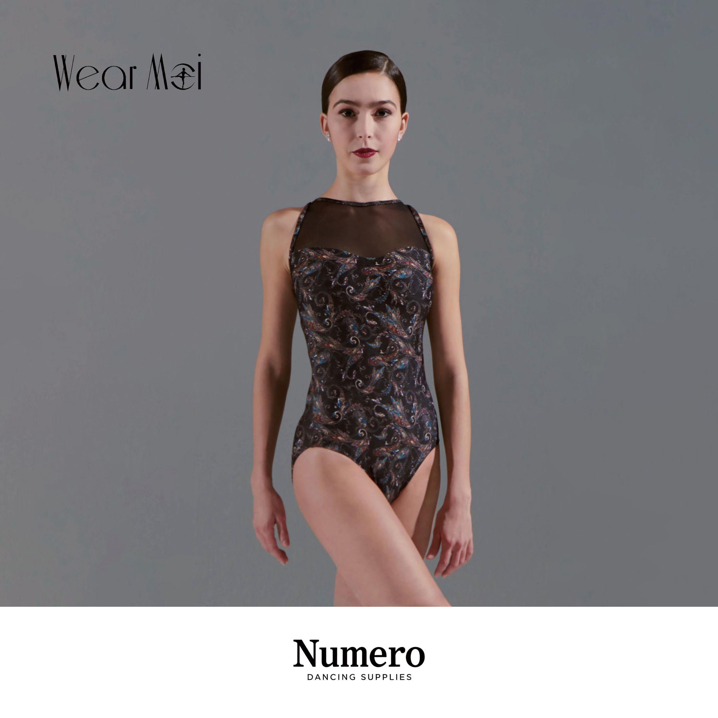 WearMoi夏季网纱印花芭蕾舞服