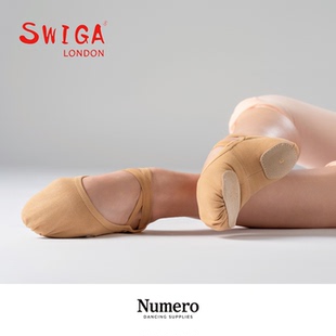 女童专用形体棉夏艺考驼色芭蕾舞鞋 Swiga进口舞蹈鞋 女软底练功鞋