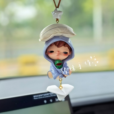 正版潮玩公仔DIY车挂件男生车饰