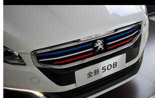 标致新408中网改色3008贴纸308S专用308改装508标志2008装饰301