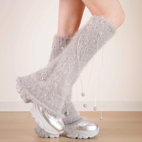 堆堆袜阔腿冬季半眼灰色辣妹风