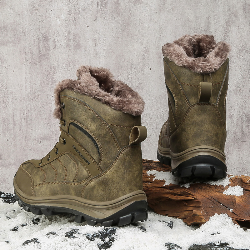 FASHIONABLE SNOW BOOTS MENS FLEECE THICKENED MINUS 40 DEGREES COLD SHOES VERSATILE COTTON SHOES LARGE SIZE 45464748