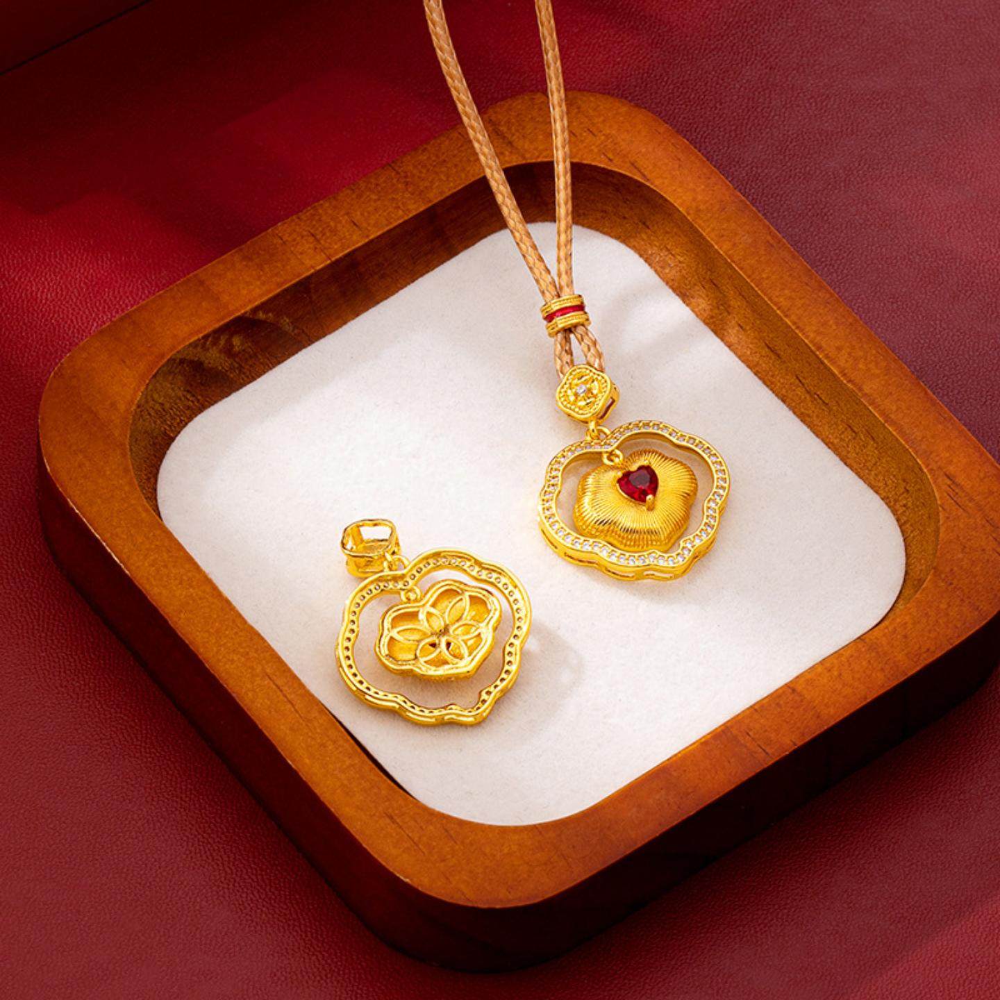 越南沙金镶钻如意锁吊坠国潮宫廷风葫芦福袋项链复古仿金饰品货源,饰品/流行首饰/时尚饰品新,项坠/吊坠,淘宝优惠券,粉丝福利购,淘宝优惠卷