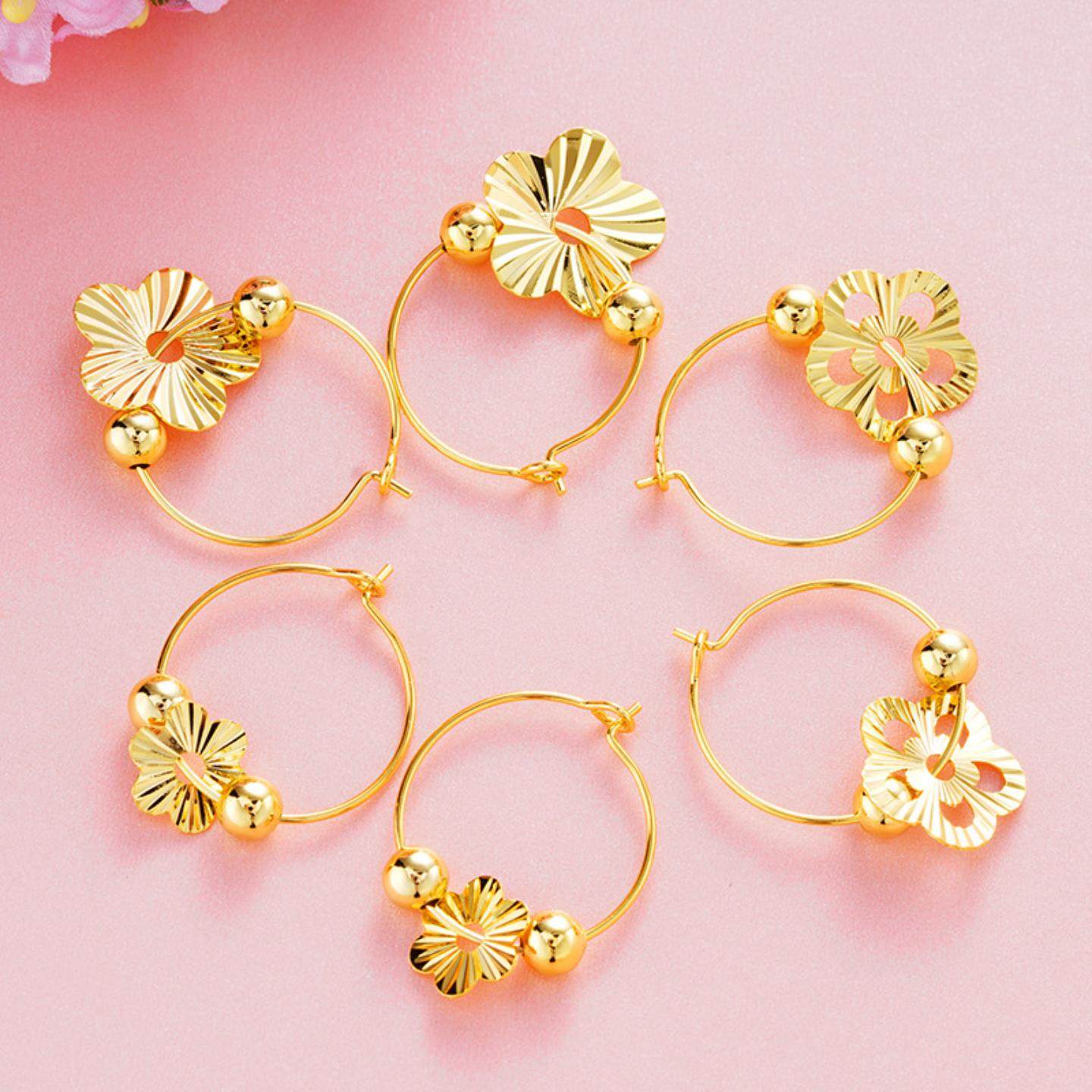 镀金越南沙金花朵片耳环 花片耳饰女士 仿黄金镀24K金色耳环,饰品/流行首饰/时尚饰品新,耳环,淘宝优惠券,粉丝福利购,淘宝优惠卷