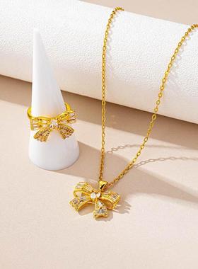 越南沙金公主风蝴蝶结项链套装