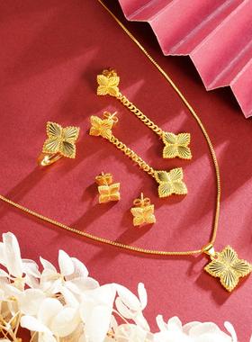 越南沙金四叶花轻奢女饰套装