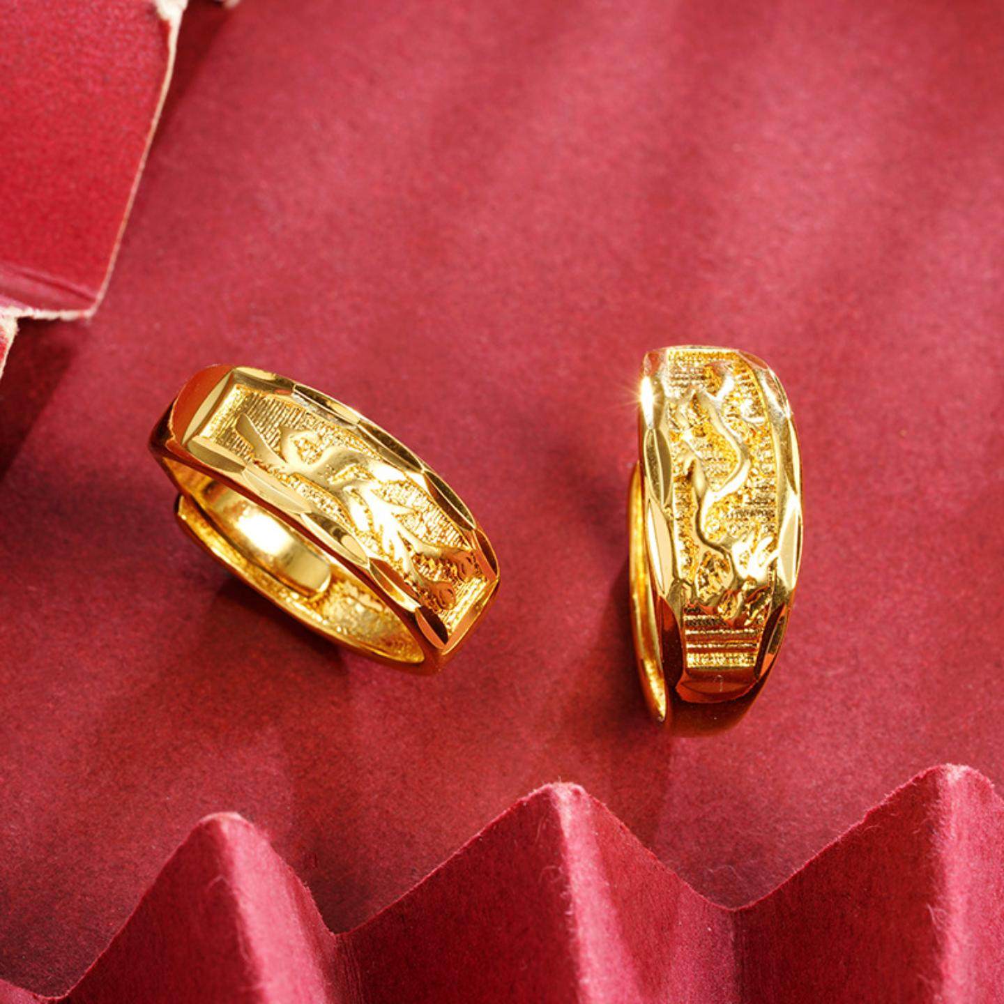 古法沙金戒指中国风游龙凤凰活口戒圈复古国潮高级感久不掉色饰品,饰品/流行首饰/时尚饰品新,戒指/指环,淘宝优惠券,粉丝福利购,淘宝优惠卷