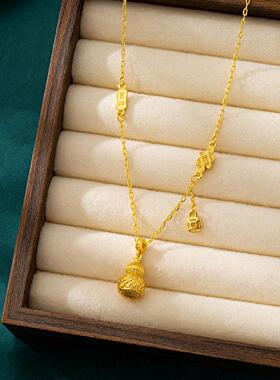 古法沙金锁骨链女新中式