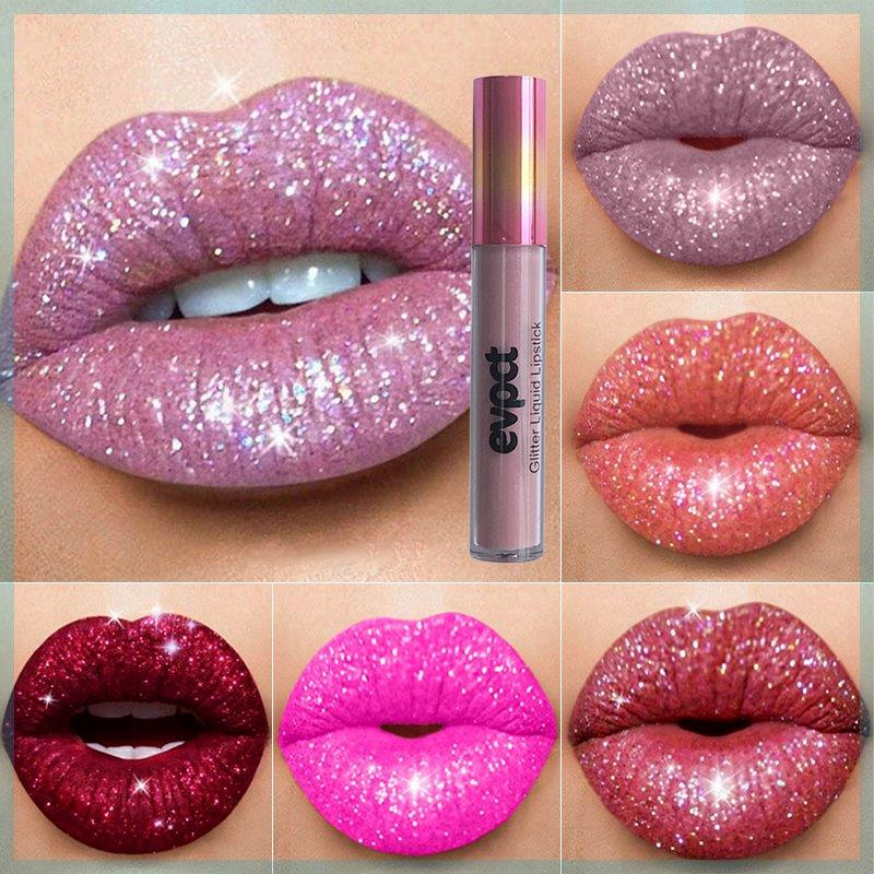 15 Colors Matte Glitter Lip Gloss Diamond Shimmer Nude Makeu