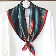 外贸款Hangzhou Silk Ginkgo Leaf Flower High grade Silk Scarf