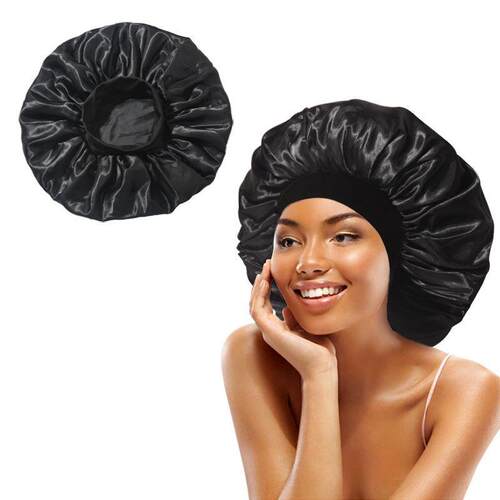 Women Satin-Bonnet Extra Soft Elastic Band Sleep加大睡帽