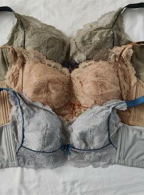 C11-10女式无钢圈薄款大胸显小大码文胸内衣bra胸衣75BCDEF杯34DE