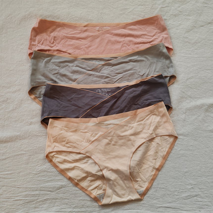 D13-53女式包臀中腰纯棉大肚子孕妇内裤裤头底裤纯色95%棉透气棉